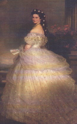 Franz Xaver Winterhalter Empress Elisabeth of Austria in White Gown with Diamond Stars in her Hair